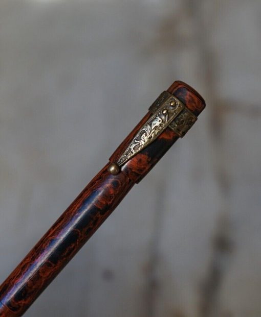 STYLO PLUME UNIC SAFETY EN EBONITE BOISEE - PLUME EN OR MASSIF 18 CARATS