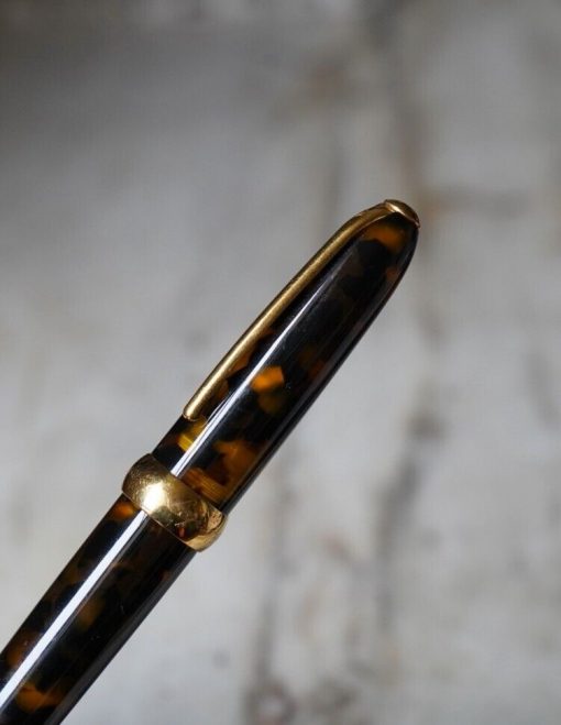 STYLO ROLLER JEAN-PIERRE LEPINE WINSTON EN RESINE AGATHE & PL. OR 18K