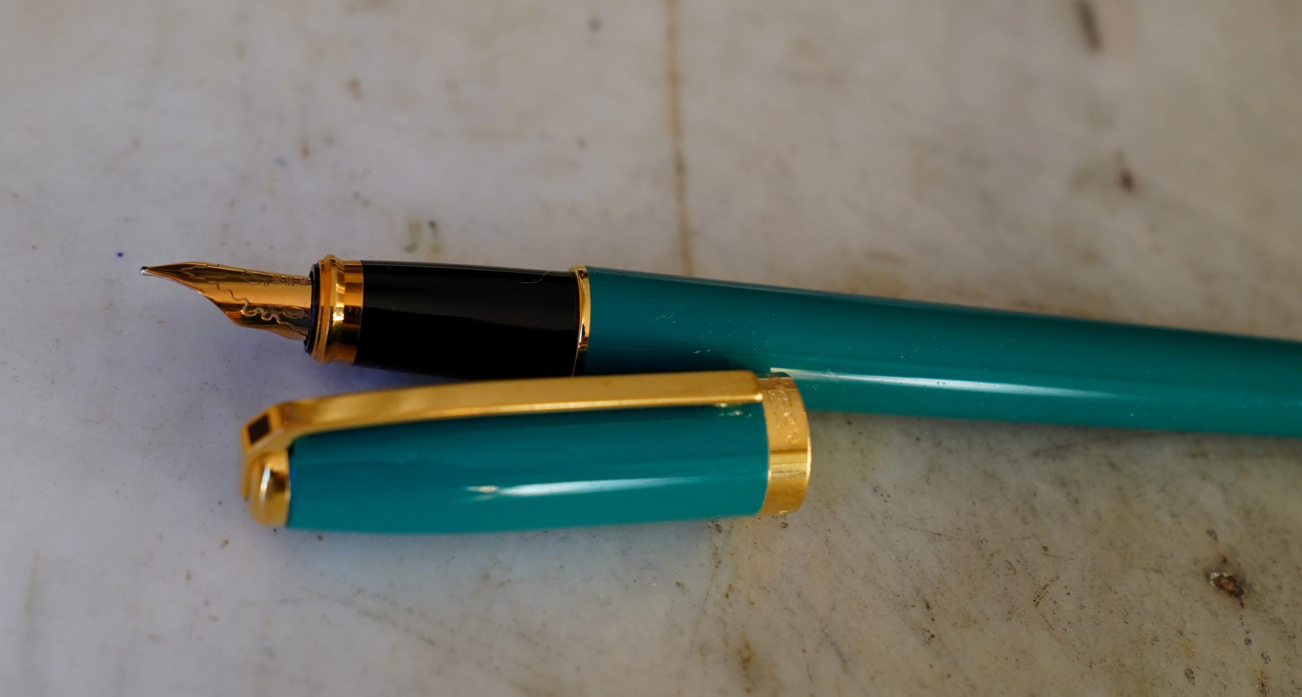 STYLO PLUME WATERMAN EXCEPTION LAQUE BLEU NUIT - PLATINUM - PLUME EN OR Massif 18 Carats
