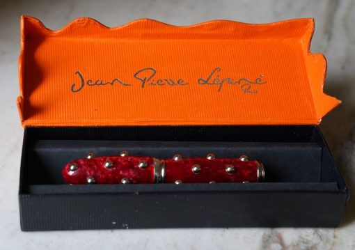 STYLO ROLLER JEAN-PIERRE LEPINE CACTUS EN RESINE ROUGE & CHROME - RARE VERSION