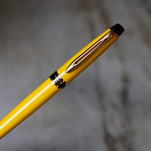 STYLO PLUME WATERMAN EXPERT EN LAQUE JAUNE & PL. OR - PLUME FINE
