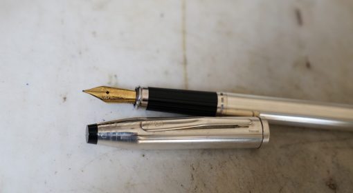 STYLO PLUME CROSS CENTURY ARGENT MASSIF 925 - PLUME OR MASSIF 18 CARATS - RARE