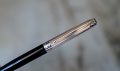 STYLO BILLE CARAN D'ACHE LEMAN RESINE NOIRE DOUE PL. ARGENT GODRONS – Image 2