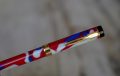 STYLO ROLLER RECIFE EN RESINE ROUGE BEIGE & BLEUE - FINITION MARBREE – Image 2