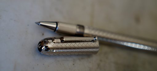 STYLO ROLLER DUNHILL SIDECAR WEAVE PATTERN - GUILLOCHE PL. PALLADIUM
