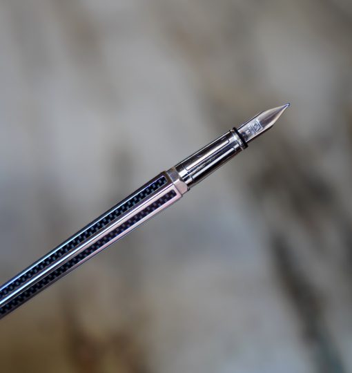 TYLO PLUME CARAN D'ACHE CARBONE & METAL PALLADIE - PLUME OR MASSIF 18 CARATS