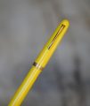 STYLO PLUME A POMPE OMAS EXTRA EN RESINE JAUNE & PL. OR - PLUME FINE – Image 2