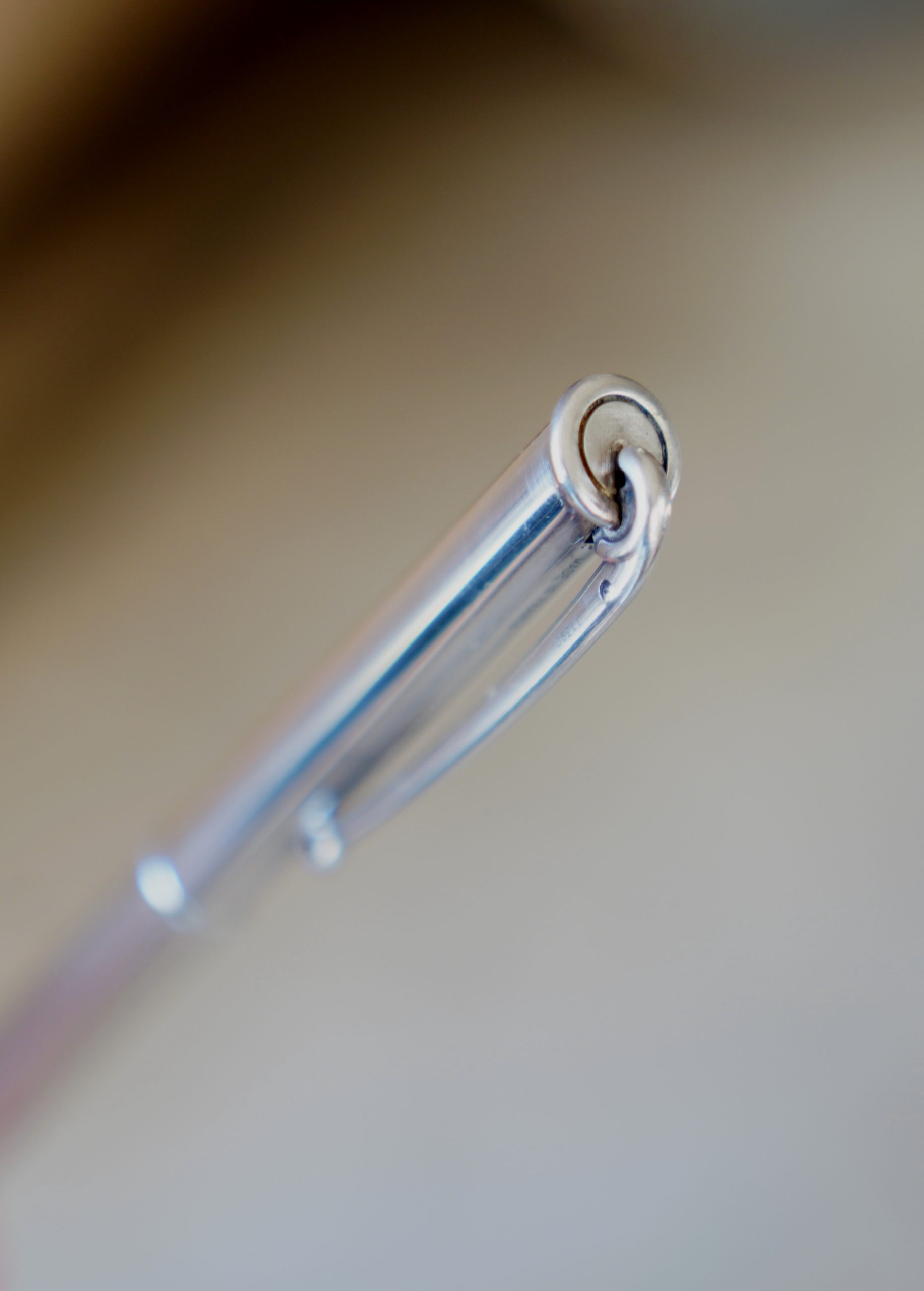 STYLO BILLE HERMES ALLEGRO EN ARGENT MASSIF 925 - LISSE & GODRONS