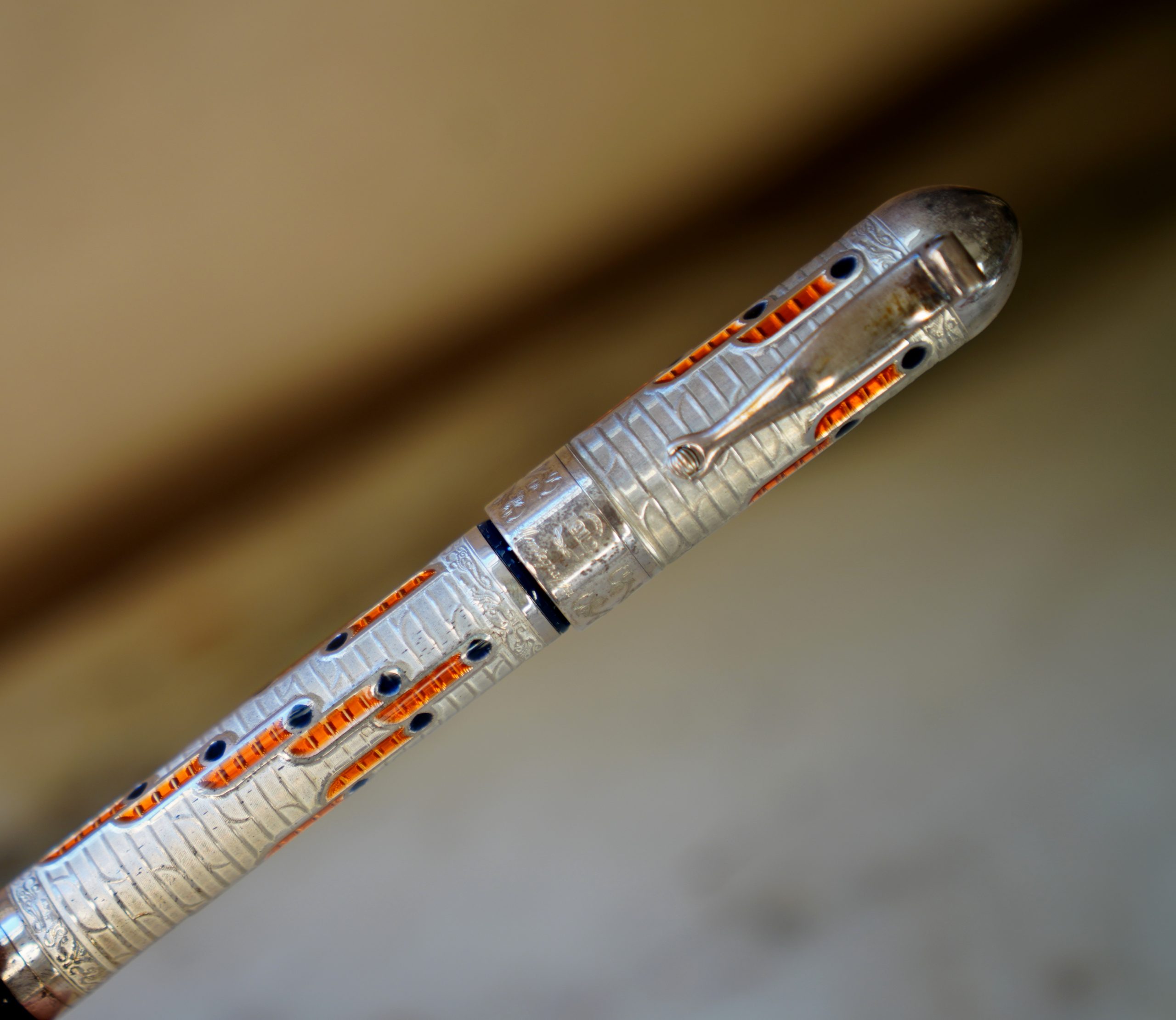 STYLO PLUME MONTEGRAPPA 88 ANNIVERSARY - ARGENT MASSIF 925 & EMAIL - PLUME OR MASSIF18 CARATS