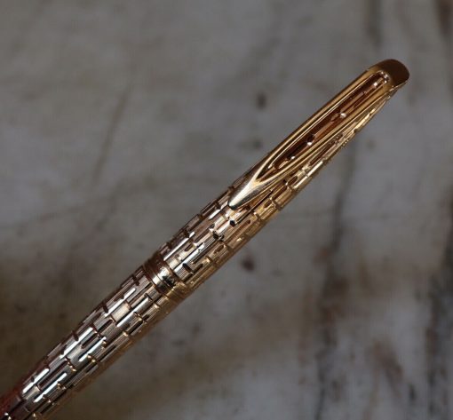 Stylo plume Waterman CP PB. OR - finition crocodile - plume - or 18K