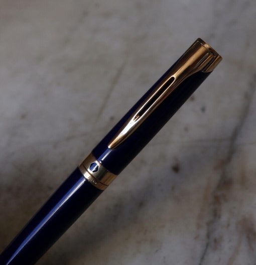 Stylo plume Waterman etalon laque bleu nuit - plume en or massif 18 carats - fine