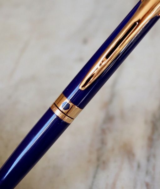 Stylo bille Waterman etalon en laque bleu nuit & PL.OR 18 carats