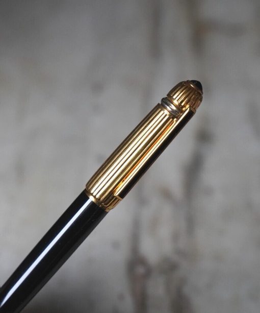 Stylo plume Cartier Pasha en laque noire - capuchon PL.OR 18 carats + boite