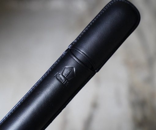 Namiki - Étui à stylo en cuir noir - finition lisse - modèle une place