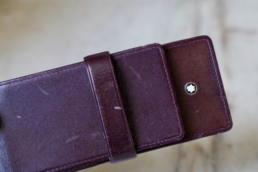 ETUI MONTBLANC SIENA EN CUIR BORDEAUX - MODELE TROIS PLACES - RARE VERSION
