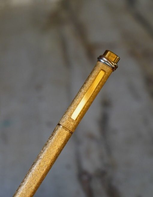 STYLO BILLE CARTIER VENDÔME PL. OR - RARE FINITION POUSSIERE D'OR
