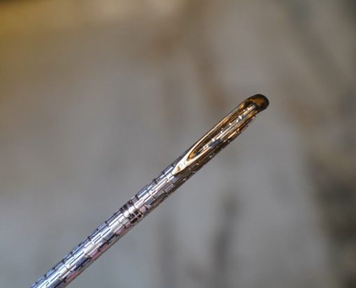 STYLO BILLE WATERMAN CF EN ARGENT MASSIF - FINITION CROCODILE
