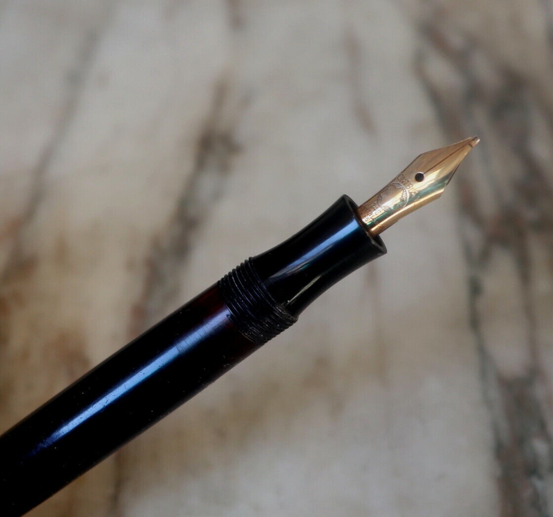STYLO PLUME VINTAGE RARE MONTBLANC 242 G - OR MASSIF 14 CARATS FLEXIBLE NEUF DANS SA BOÎTE – Image 2