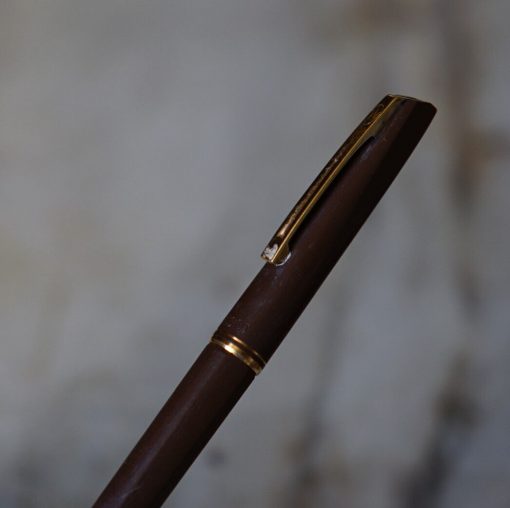 STYLO PLUME WATERMAN CONCORDE EN RESINE MARRON - PLUME EN OR MASSIF 18 CARATS