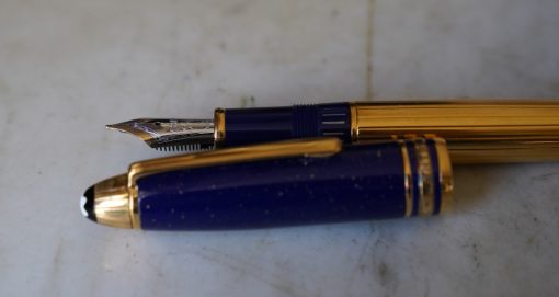 STYLO PLUME MONTBLANC MEISTERSTÜCK 146 RAMSES VERMEIL 925 CAPUCHON LAPIS LAZULI