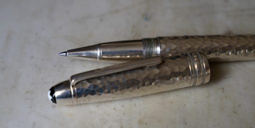 STYLO ROLLER MONTBLANC MEISTERSTÜCK LE GRAND EN ARGENT MASSIF 925 MARTELLE - RARE VERSION