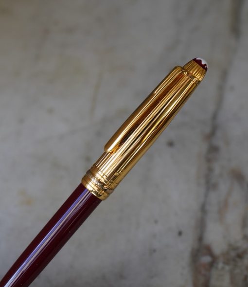 STYLO BILLE MONTBLANC MEISTERSTÜCK DOUE RESINE BORDEAUX & VERMEIL 925