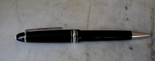 GRAND STYLO BILLE MONTBLANC MEISTERSTÜCK 161 EN RESINE NOIRE - FINITION PLATINUM