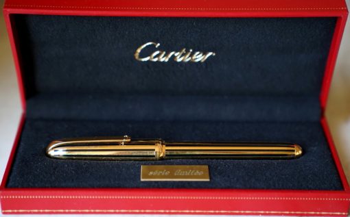 STYLO PLUME LOUIS CARTIER DANDY EDITION LIMITEE A 1847 EX. - PLUME OR MASSIF 18 CARATS + BOITE