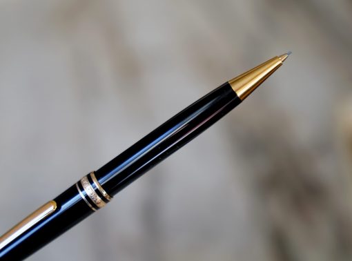 STYLO PORTE-MINES MONTBLANC MEISTERSTÜCK NOIR & PL. OR 18 CARATS - SPLENDIDE