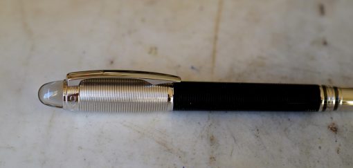 BEAU STYLO PLUME MONTBLANC STARWALKER DOUE FINITION PLATINE - PLUME OR MASSIF 14 CARATS