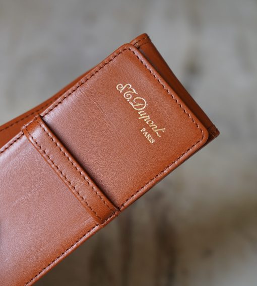 S.T. DUPONT - MAGNIFIQUE ETUI A STYLOS EN CUIR MARRON CLAIR - MODELE UNE PLACE