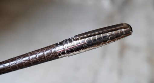 STYLO ROLLER S.T. DUPONT OLYMPIO FINTION ALLIGATOR & METAL FINITION CHROME