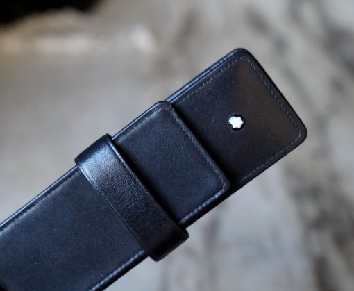 ETUI MONTBLANC SIENA EN CUIR NOIR - MODELE DEUX PLACES + BOITE D'ORIGINE