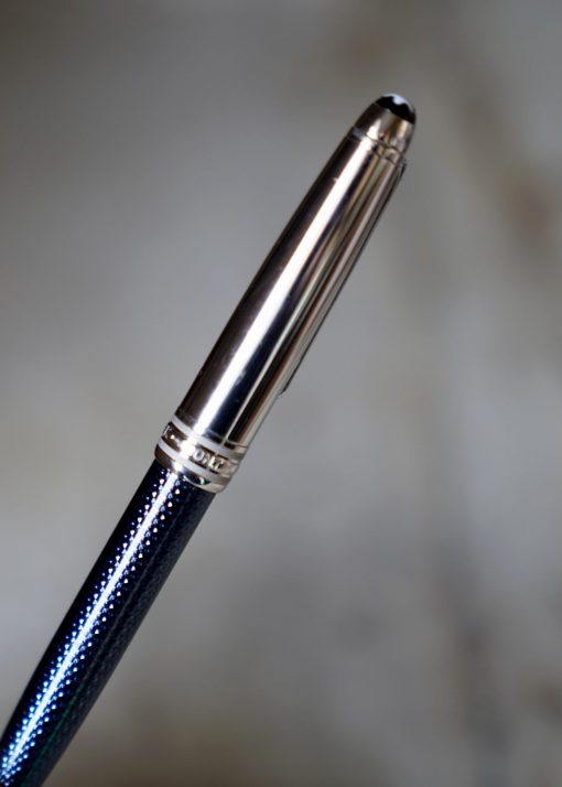 STYLO BILLE MONTBLANC SOLITAIRE DOUE BLUE HOUR - LAQUE BLEUE & METAL PLATINE