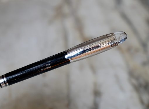 STYLO PLUME MONTBLANC STARWALKER DOUE PLATINE - PLUME EN OR MASSIF 14 CARATS
