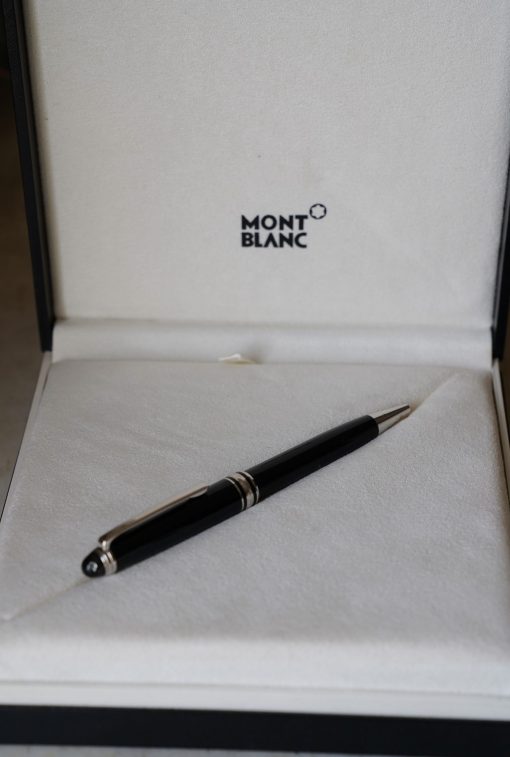 STYLO BILLE MONTBLANC MEISTERSTÜCK RESINE NOIRE PLATINE - FINITION DIAMOND