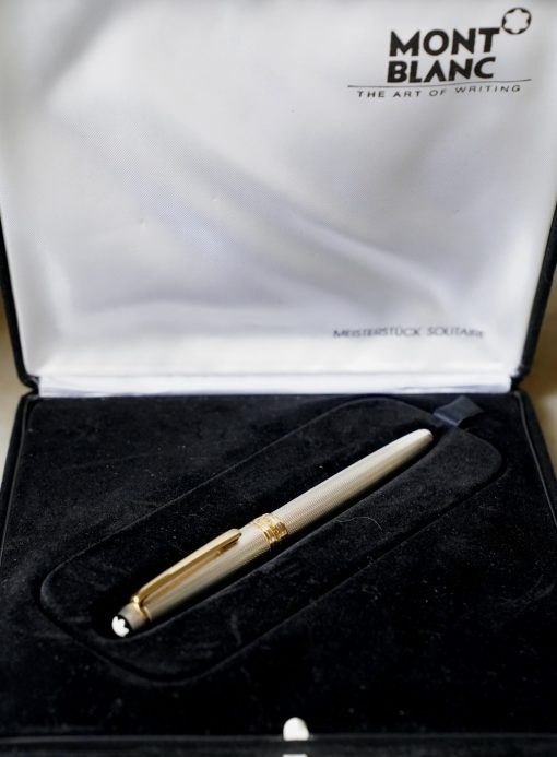 RARE STYLO PLUME MONTBLANC MEISTERSTÜCK ARGENT MASSIF 925- FINITION GRAIN D'ORGE
