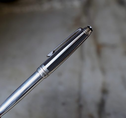 STYLO BILLE MONTBLANC MEISTERSTÜCK EN ARGENT MASSIF 925 BANDES GUILLOCHEES