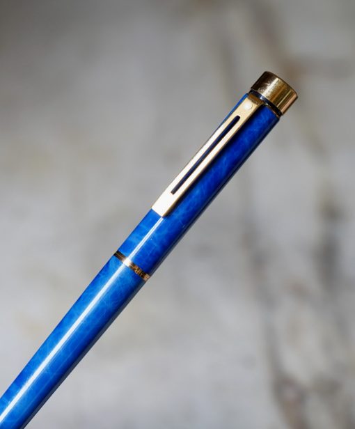 STYLO PLUME SHEAFFER TARGA LAQUE BLUE RONCE - PLUME EN OR MASSIF 14 CARATS