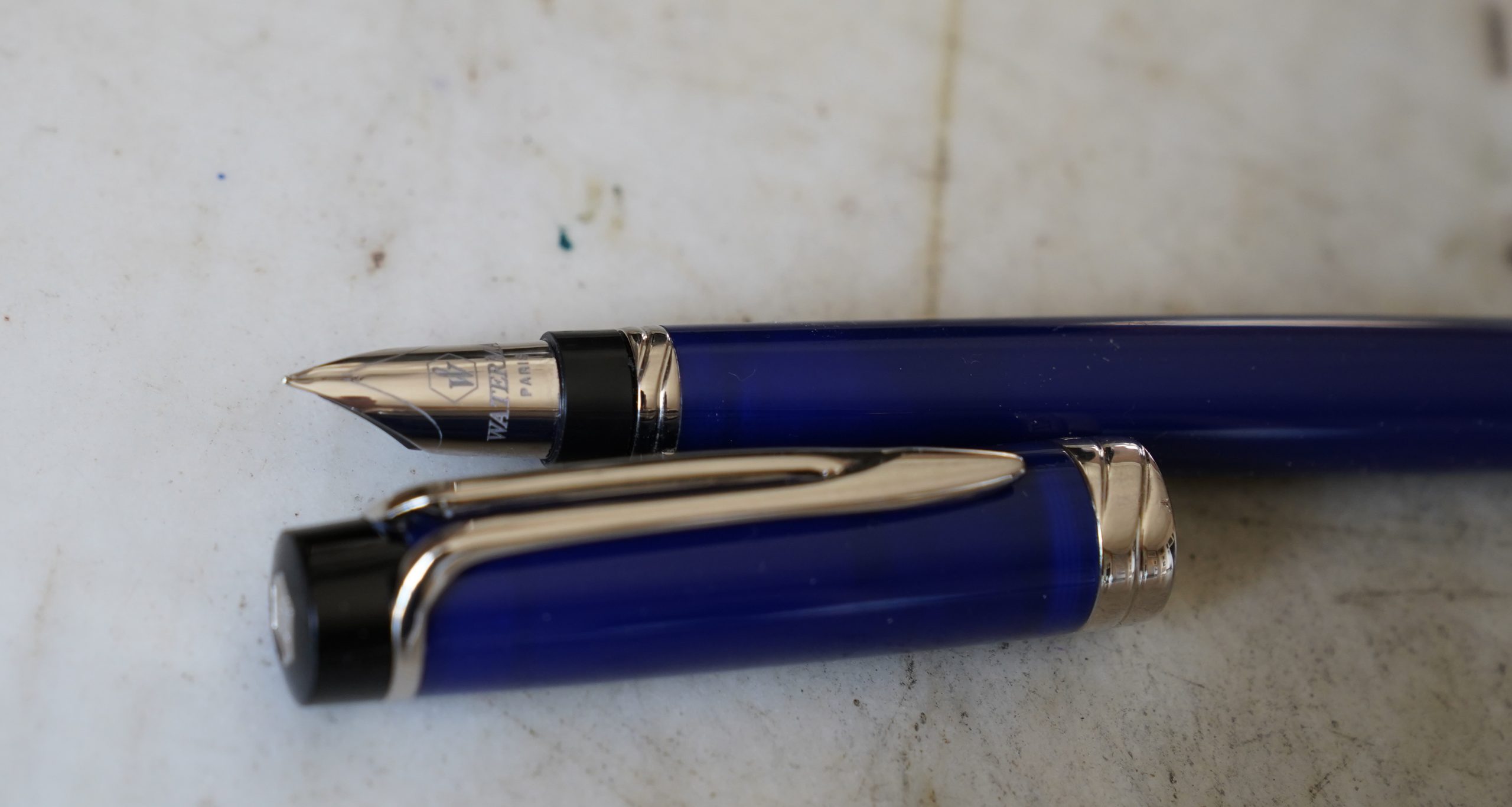 STYLO PLUME WATERMAN LIAISON EN RESINE BLEU NUIT - PLUME EN OR MASSIF 18K - RARE – Image 2