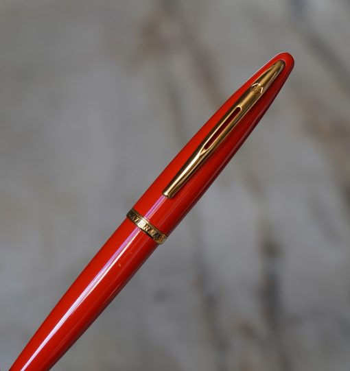 STYLO BILLE WATERMAN CARENE LAQUE CORAIL - FINITION PL. OR 18 CARATS