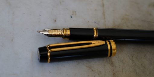 STYLO PLUME WATERMAN MAN 100 - PLUME EN OR MASSIF 18 CARATS - LARGE