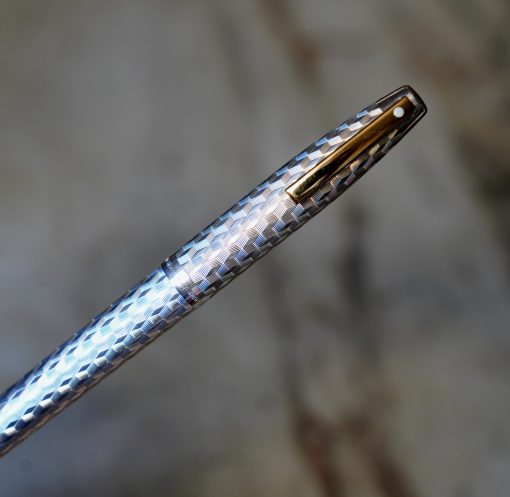 STYLO PLUME SHEAFFER IMPERIAL ARGENT MASSIF 925 ZIG-ZAG - PLUME OR MASSIF 18 CARATS