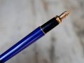 STYLO PLUME S.T. DUPONT FIDELIO EN LAQUE BLEUE - PLUME EN OR MASSIF 14 CARATS – Image 2