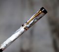 STYLO ROLLER PARKER DUOFOLD FINITION RESINE BLACK & PEARL & PL. OR 18 CARATS – Image 2