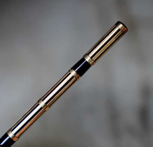 STYLO ROLLER WATERMAN NIGHT & DAY EN VERMEIL 925 & RESINE NOIRE LIGNEE - RARE VERSION