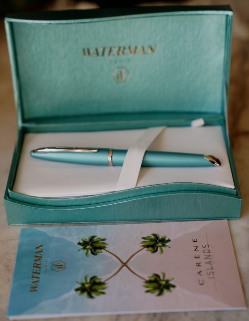 STYLO PLUME WATERMAN CARENE ISLANDS - PLUME OR MASSIF 18 CARATS + BOITE & LIVRET -RARE