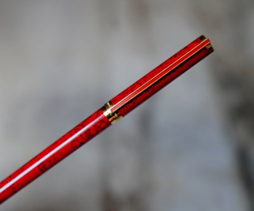 STYLO ROLLER S.T. DUPONT LAQUE DE CHINE ROUGE MARBREE - RARE VERSION