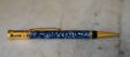 STYLO BILLE PARKER DUOFOLD EN RESINE BLEUE MARBREE & PL. OR 18 CARATS – Image 2