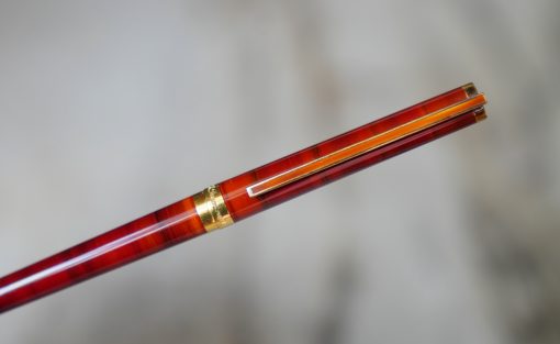 STYLO ROLLER S.T. DUPONT LAQUE DE CHINE BOISEE ANNELEE & PL. OR 18 CARATS